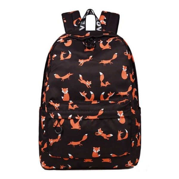 Fox printed backpack for junior and senior high school students