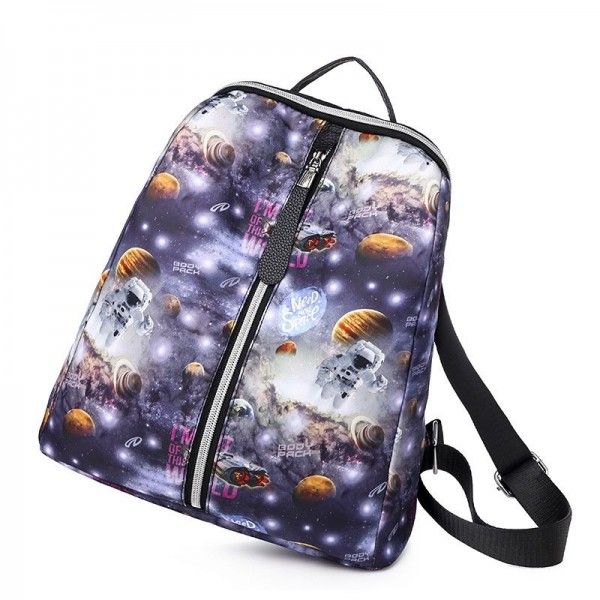 Double shoulder bag for women 2019 new Korean student bag fashion printed Oxford canvas travel bag