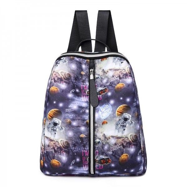 Double shoulder bag for women 2019 new Korean student bag fashion printed Oxford canvas travel bag