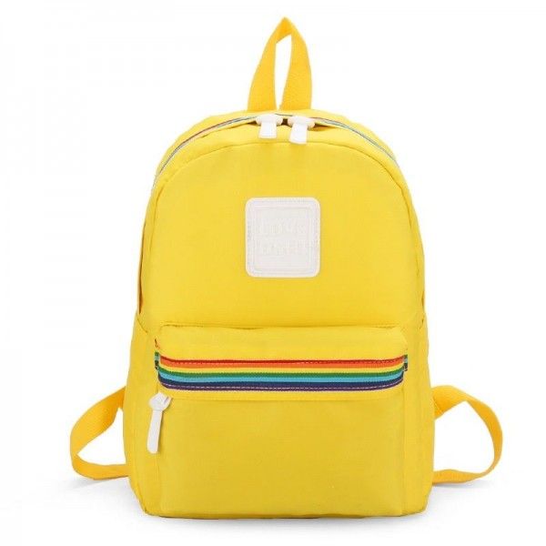 Factory direct sales cross border new leisure backpack children's backpack parent-child nylon solid color schoolbag