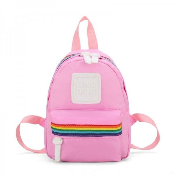 Factory direct sales cross border new leisure backpack children's backpack parent-child nylon solid color schoolbag