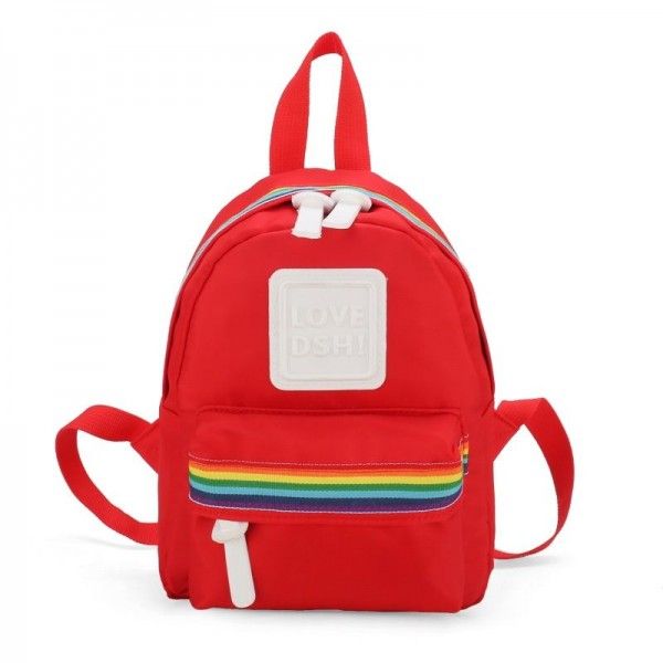 Factory direct sales cross border new leisure backpack children's backpack parent-child nylon solid color schoolbag