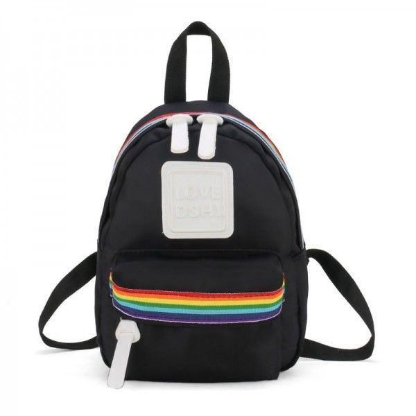 Factory direct sales cross border new leisure backpack children's backpack parent-child nylon solid color schoolbag