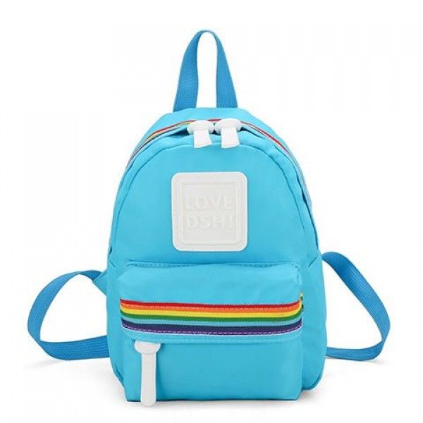 Factory direct sales cross border new leisure backpack children's backpack parent-child nylon solid color schoolbag