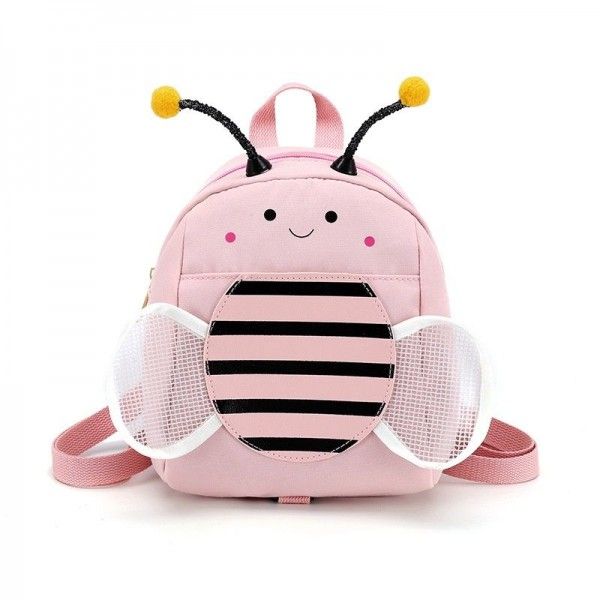 Boys and girls children's bag anti loss traction rope cartoon bee backpack double shoulder bag cute schoolbag