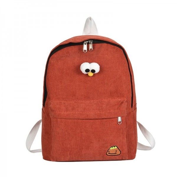 2020 new Korean corduroy student bag 6-12-year-old primary school children's bag men's and women's junior high school double wholesale