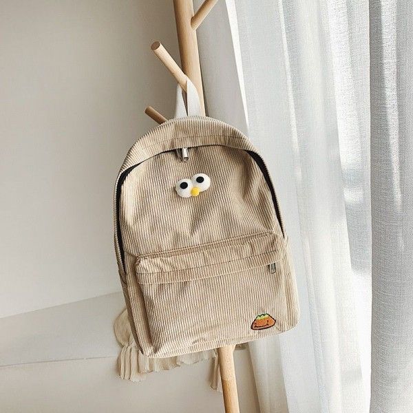 2020 new Korean corduroy student bag 6-12-year-old primary school children's bag men's and women's junior high school double wholesale