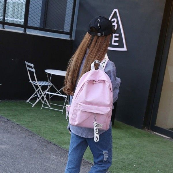 New style Canvas Backpack, Japanese and Korean version, simple junior and senior high school students' schoolbag, large capacity travel bag, supplied by the manufacturer