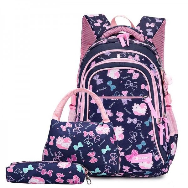 Factory wholesale student bag three piece fashion printing backpack cute large capacity Backpack