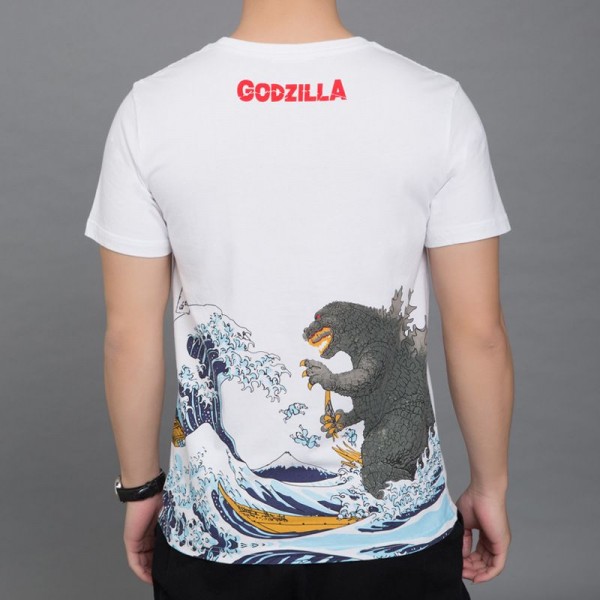 Japanese fashion brand men's clothing Harajuku wind Godzilla no sense printing pattern men's short sleeve T-shirt social youth fashion clothing