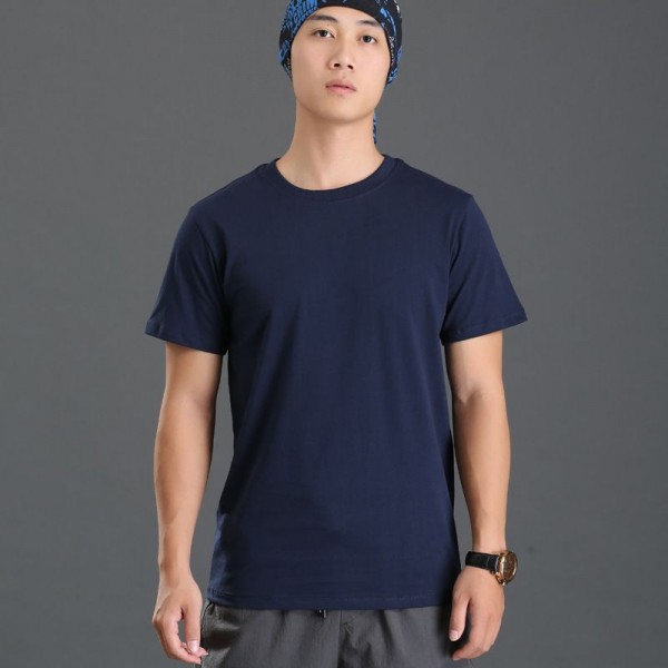 21 combed plain 210g cotton blank short sleeve t-shirt men's T-shirt solid color T-shirt customization 