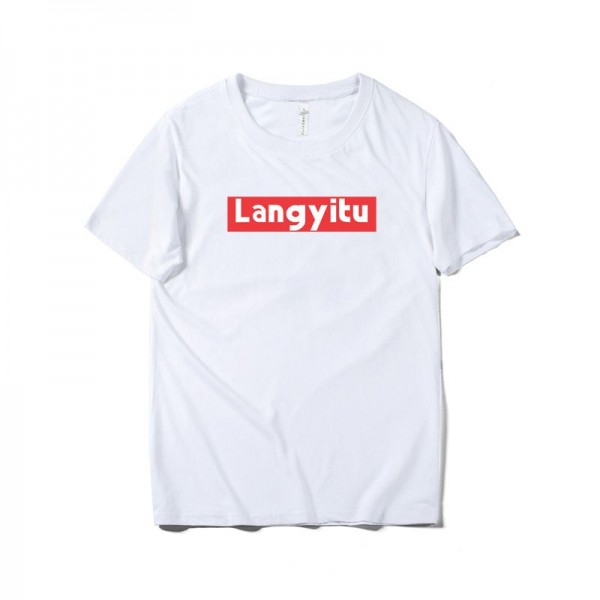 Langyitu summer new men's wear Japanese fashion brand T-shirt simple letter Hong Kong style trend men's personalized top 