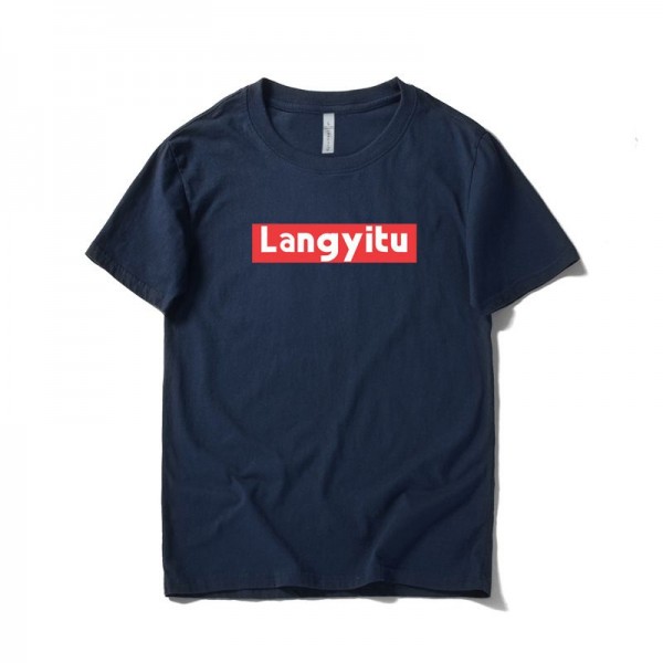 Langyitu summer new men's wear Japanese fashion brand T-shirt simple letter Hong Kong style trend men's personalized top 