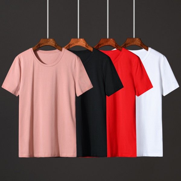 Summer T-shirt short sleeve men's solid round neck...