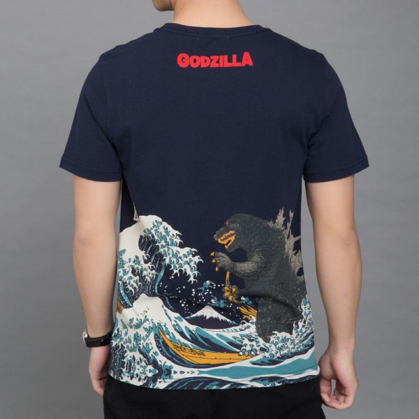 Japanese fashion brand men's clothing Harajuku wind Godzilla no sense printing pattern men's short sleeve T-shirt social youth fashion clothing