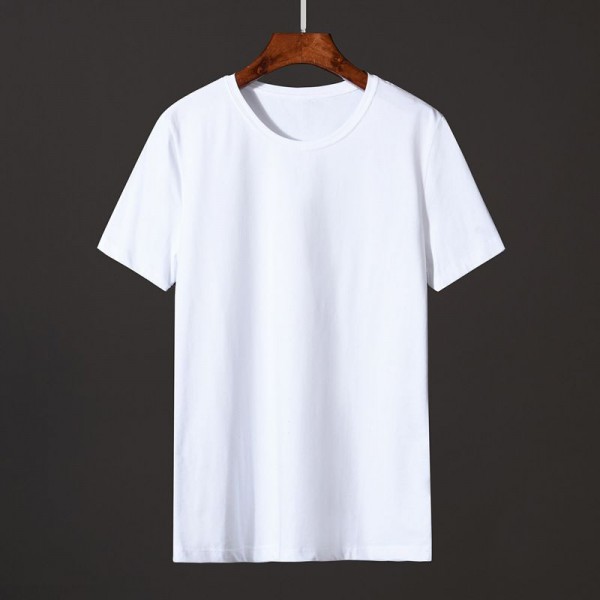 Solid color men's short sleeve T-shirt V-neck fashion trend ice silk cotton slim fit with top and bottom coat