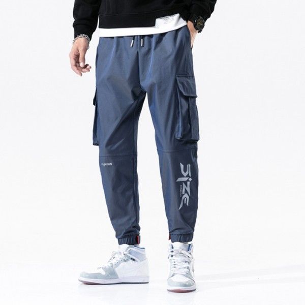 Men's pants casual pants men's autumn new sports overalls colorful gradient tide brand loose pants men's pants 