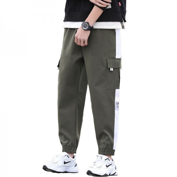 Pants men's spring and autumn men's Korean fashion casual pants loose Korean sports men's pants fashion brand corset overalls