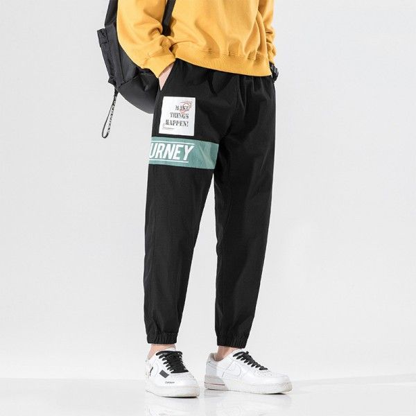 Autumn and winter 2020 new style Leggings men's Korean fashion Harun versatile loose sports Capri men's casual pants 
