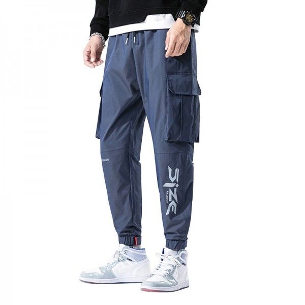 Men's pants casual pants men's autumn new sports overalls colorful gradient tide brand loose pants men's pants 