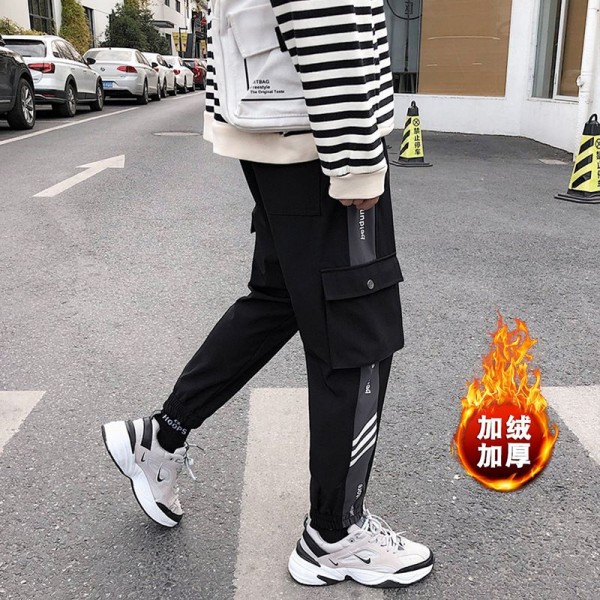 Men's overalls new products in autumn and winter Korean fashion casual versatile sports men's youth loose Plush pants