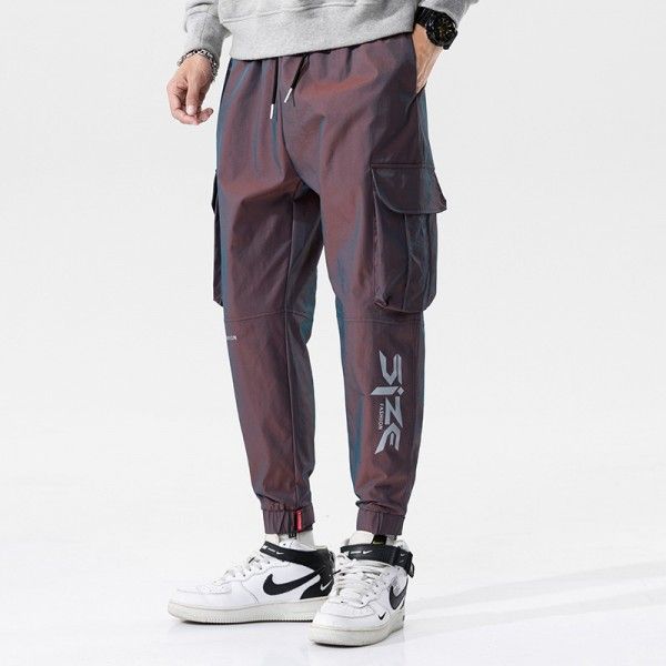 Men's pants casual pants men's autumn new sports overalls colorful gradient tide brand loose pants men's pants 