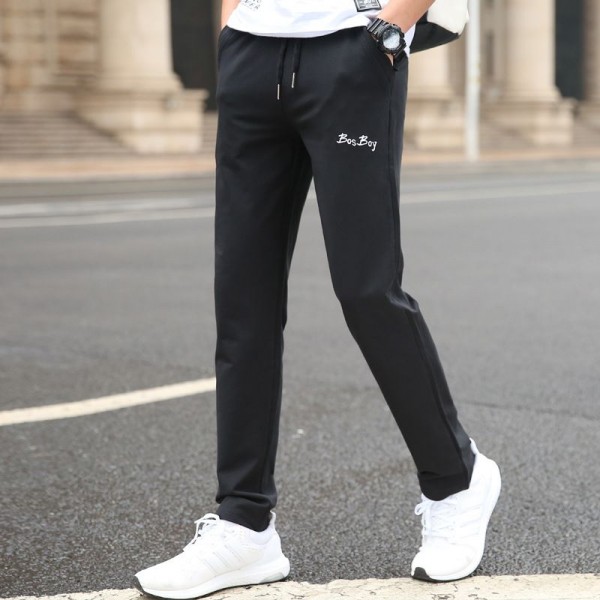 Men's sports pants summer thin loose straight casual pants trend slim student pants floor stand pants 