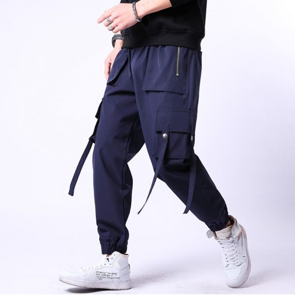 Overalls men's autumn and winter thin loose fashion brand corset Harlan casual pants men's junior pants