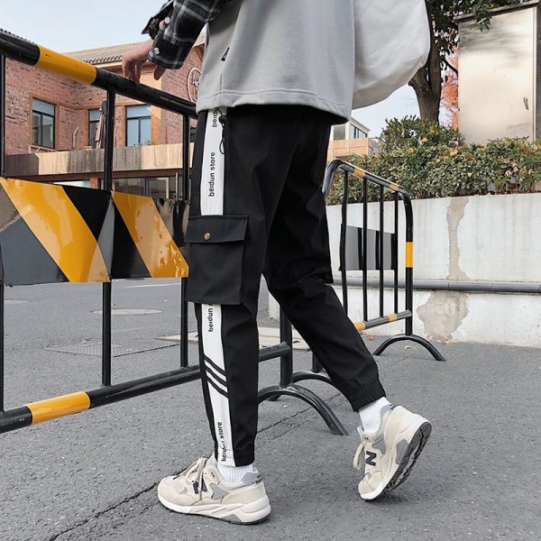 Men's overalls new products in autumn and winter Korean fashion casual versatile sports men's youth loose Plush pants