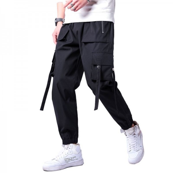 Overalls men's autumn and winter thin loose fashion brand corset Harlan casual pants men's junior pants