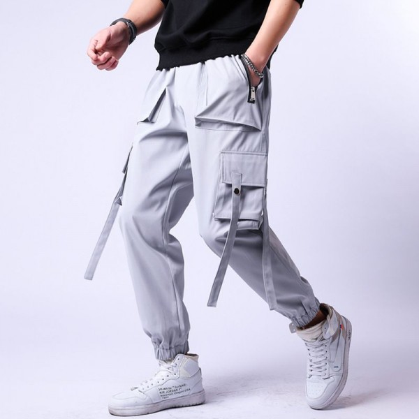 Overalls men's autumn and winter thin loose fashion brand corset Harlan casual pants men's junior pants