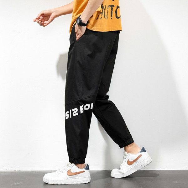 Casual pants men's spring new products Korean fashion versatile fashion youth loose Leggings nine division of labor sports pants 