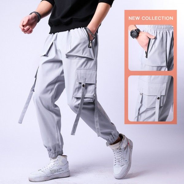 Overalls men's autumn and winter thin loose fashion brand corset Harlan casual pants men's junior pants