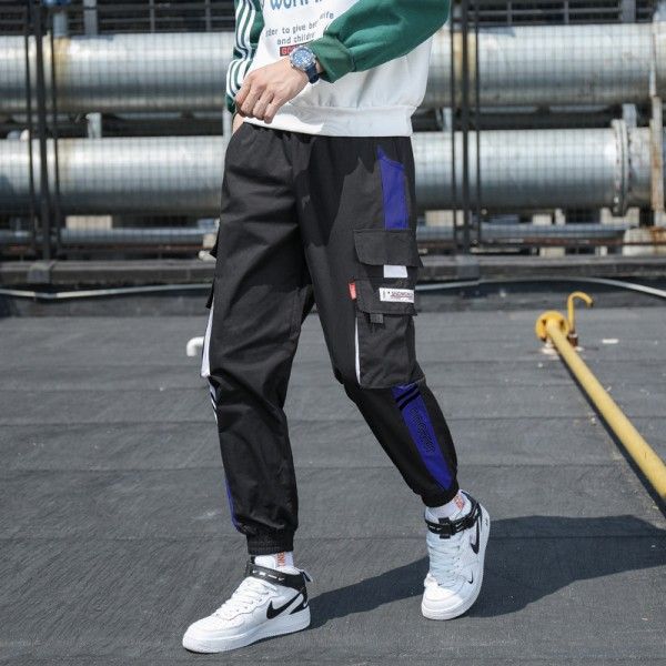 2020 spring and autumn new men's casual pants functional overalls men's Korean quarter pants youth fashion brand Leggings 