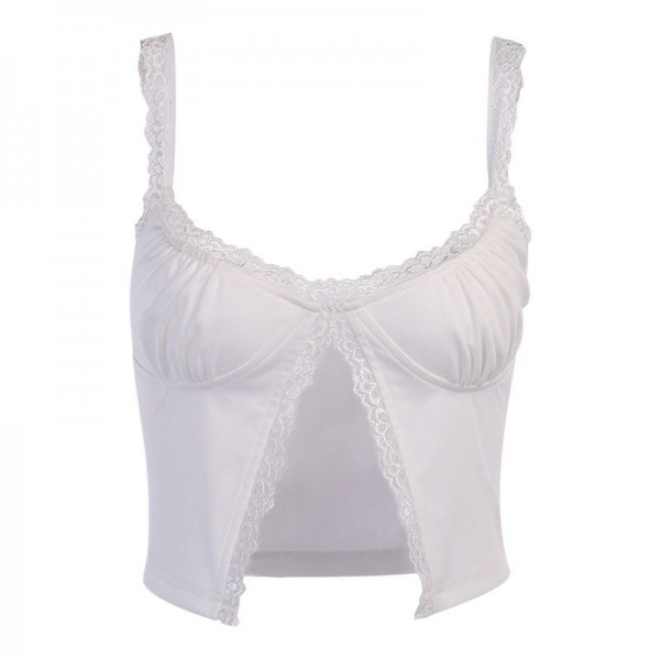 European and American cross border new sexy vest women's 2020 summer 23041 wishebay lace navel top 