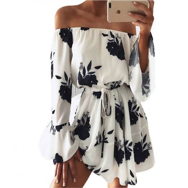 Cross border special supply for foreign trade goods source European station one shoulder sexy backless printed dress manufacturer direct sales