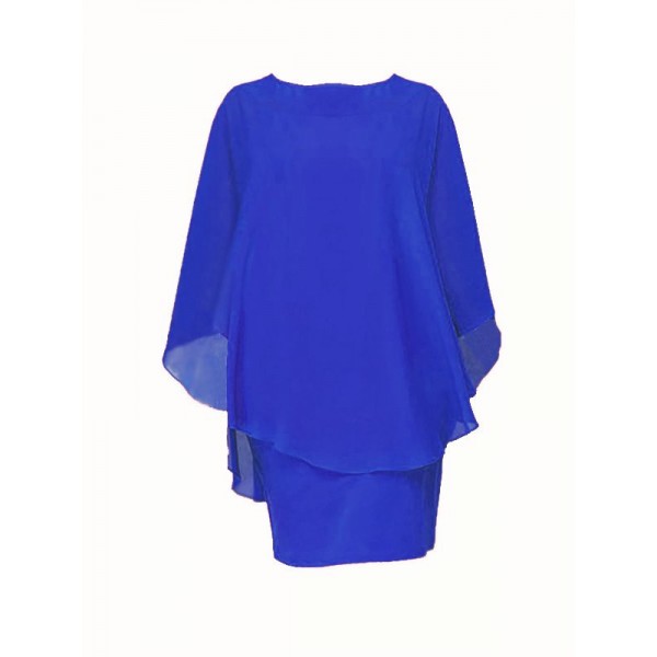 Amazon eBay European and American women's new sexy meat covered dress fake two-piece blouse Chiffon Skirt 