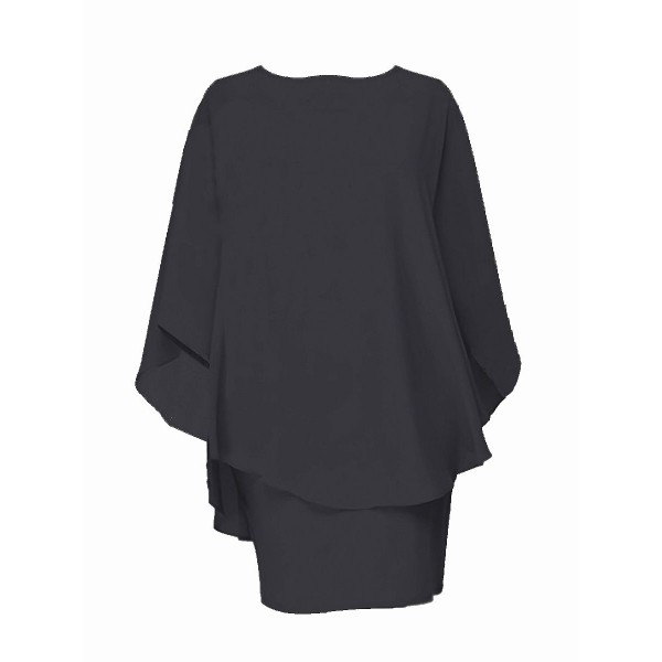 Amazon eBay European and American women's new sexy meat covered dress fake two-piece blouse Chiffon Skirt 