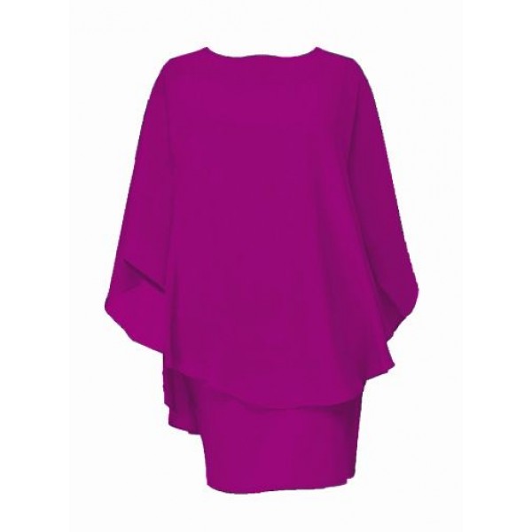 Amazon eBay European and American women's new sexy meat covered dress fake two-piece blouse Chiffon Skirt 