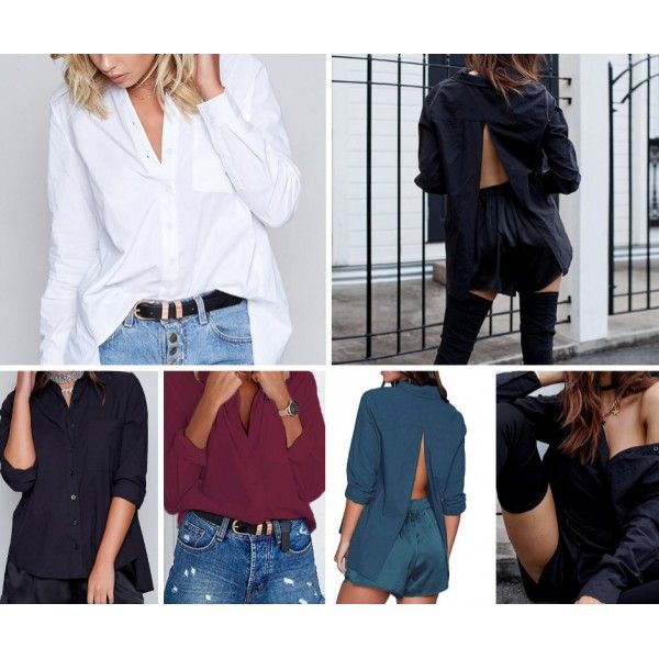 Direct sales of new long sleeve split back shirt f...