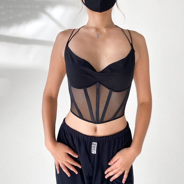 European and American foreign trade new waist vest small sling 28426p fashion sexy V-neck back strap waist vest