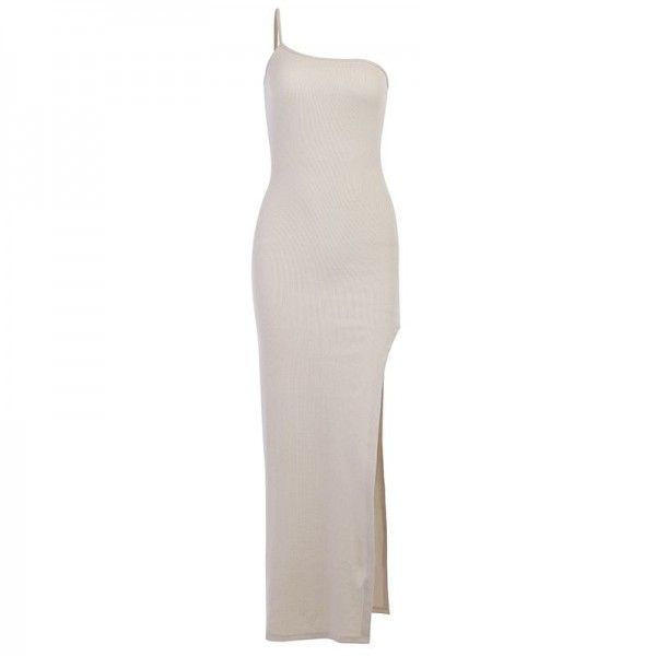 Cross border new solid split single sling skirt 23002p Strapless sexy slim dress in spring 2020 