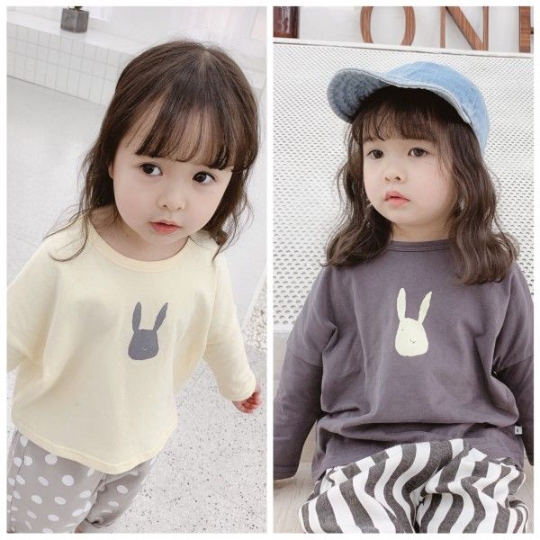 2020 autumn children's new children's cartoon Korean autumn T-shirt for boys and girls long sleeve bottomed shirt 19013 