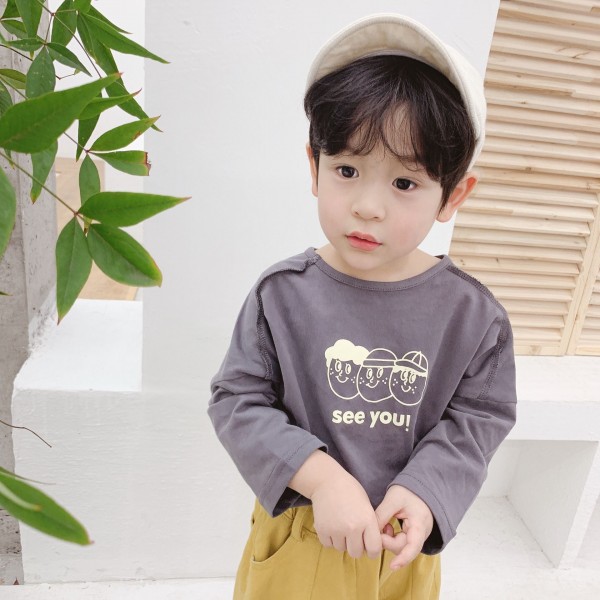 2020 autumn children's new children's cartoon Korean autumn T-shirt for boys and girls 