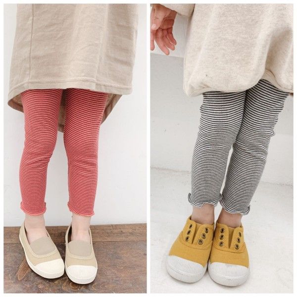 2020 spring and summer children's wear new girl's striped ear Leggings 