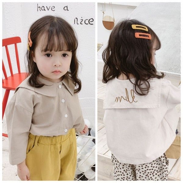 2020 autumn children's new girls' Autumn embroider...