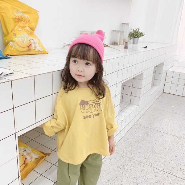 2020 autumn children's new children's cartoon Korean autumn T-shirt for boys and girls 