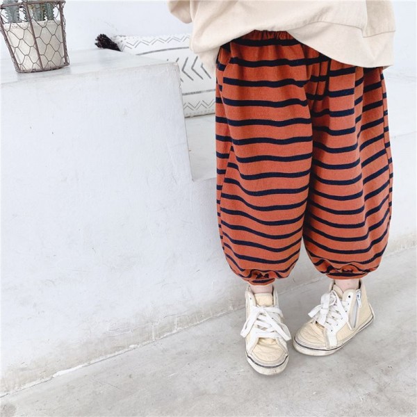 2020 children's spring new children's Korean striped close-up 9-point pants Harem Pants 20102