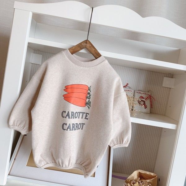 Autumn 2020 children's new girls' long printed sweater 19037 