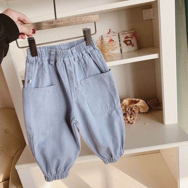 2020 autumn children's wear new children's close legged 9-point pants men's and women's Korean children's pants 19029 